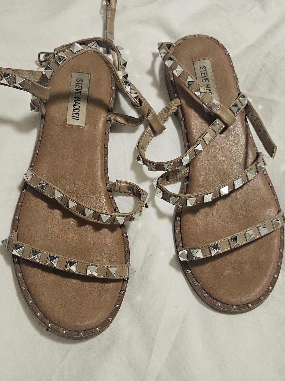Steve Madden Tan Studded Strappy Sandal - Picture 3 of 8